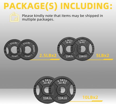 Fitvids Cast Iron 2-Inch Olympic Plate Weight Plate for Strength Training and Weightlifting, Multiple Sizes in Saudi Arabia