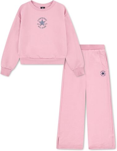 Converse Girls' Graphic Crewneck Sweatshirt and Flared Pant Set in Saudi Arabia