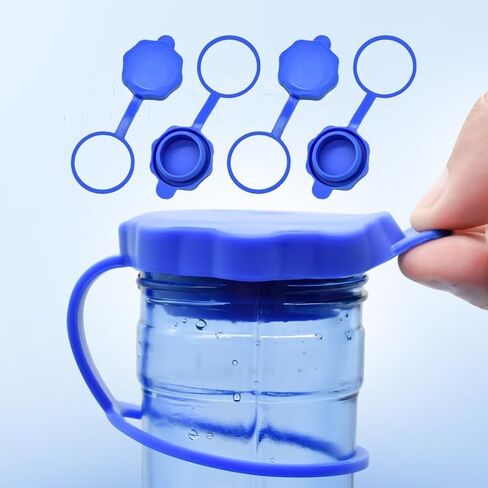 4PCS 3 and 5 Gallon Water Jug Cap Reusable, Food Grade Silicone Replacement Gallon Caps for 55mm Standard Screw Crown Tops Bottle and Water Dispensers, Anti-Splash, Leak Free in Saudi Arabia