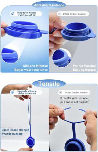 4PCS 3 and 5 Gallon Water Jug Cap Reusable, Food Grade Silicone Replacement Gallon Caps for 55mm Standard Screw Crown Tops Bottle and Water Dispensers, Anti-Splash, Leak Free in Saudi Arabia