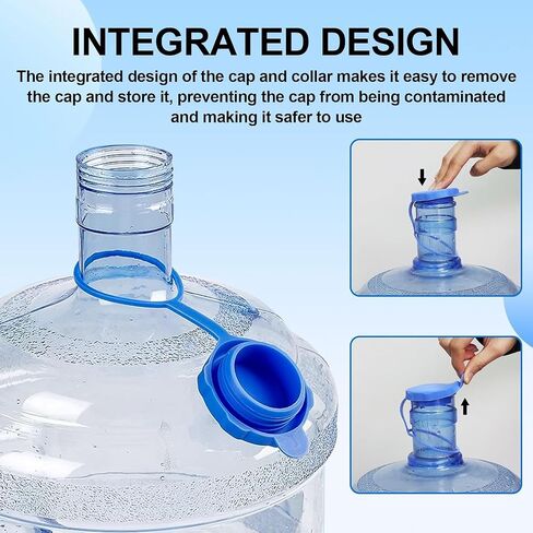 4PCS 3 and 5 Gallon Water Jug Cap Reusable, Food Grade Silicone Replacement Gallon Caps for 55mm Standard Screw Crown Tops Bottle and Water Dispensers, Anti-Splash, Leak Free in Saudi Arabia