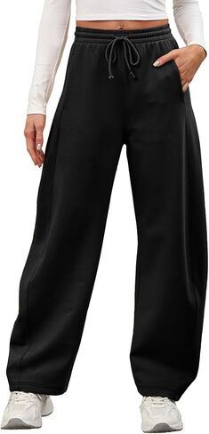 DISCIPBUSH Baggy Barrel Pants Women - Lightweight Extra Loose Long Wide Leg Pants Women Lounge Athletic Barrel Joggers in Kuwait