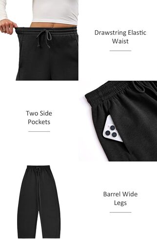 DISCIPBUSH Baggy Barrel Pants Women - Lightweight Extra Loose Long Wide Leg Pants Women Lounge Athletic Barrel Joggers in Kuwait