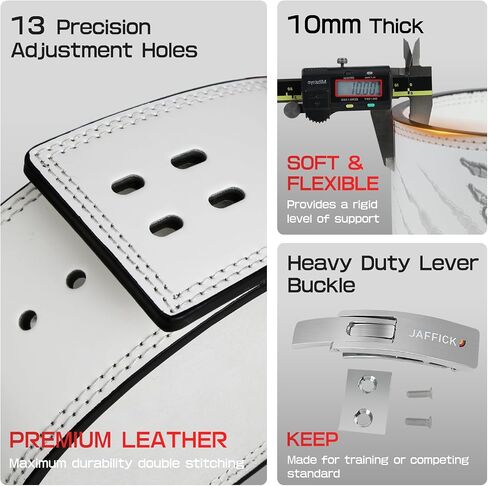 Jaffick Lever Lifting Belt – Power 10mm Extreme Heavy Duty Genuine Leather Lower Back Support for Squats, Bench Press, Deadlifts Bodybuilding Weightlifting Powerlifting for Men & Women in Saudi Arabia