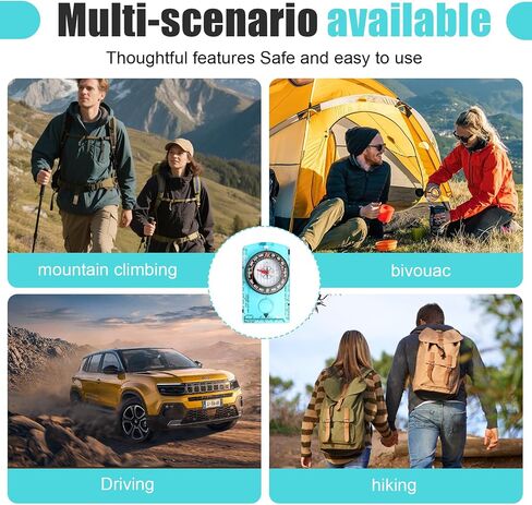 Professional Hiking Compass with Map Ruler for Orienteering Camping Navigation and Outdoor Survival Adventures 1 Pcs in Saudi Arabia