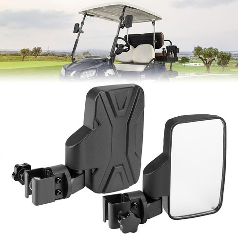 KEMIMOTO Golf Cart Side Mirrors, No Drilling Golf Cart Rear View Mirror, 180 Degree Rotation, Universal Fits 0.75-1.25 inch Square Tube, Compatible with EZGO, Club Car, Drive2 in Saudi Arabia