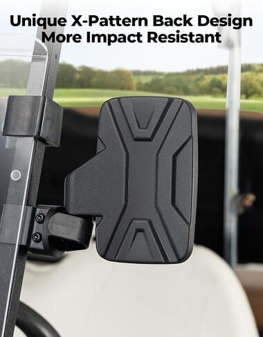 KEMIMOTO Golf Cart Side Mirrors, No Drilling Golf Cart Rear View Mirror, 180 Degree Rotation, Universal Fits 0.75-1.25 inch Square Tube, Compatible with EZGO, Club Car, Drive2 in Saudi Arabia