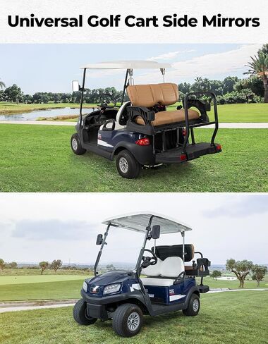 KEMIMOTO Golf Cart Side Mirrors, No Drilling Golf Cart Rear View Mirror, 180 Degree Rotation, Universal Fits 0.75-1.25 inch Square Tube, Compatible with EZGO, Club Car, Drive2 in Saudi Arabia