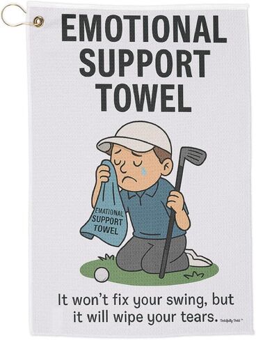 Funny Golf Towel. Emotional Support Clip-On Towel Ideal for Golfers, Coaches, Tournaments. Gifts for Dads or Husbands. Sports Themed Towel in Saudi Arabia