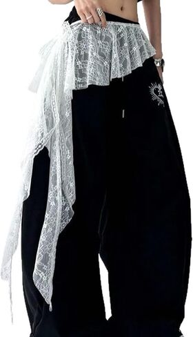 Women's Lace Wrap Skirt Cover Up - Sheer Swimwear Beach Skirt & Kpop Dance Hip Drape, Adjustable Flowy Chiffon Sarong in Saudi Arabia