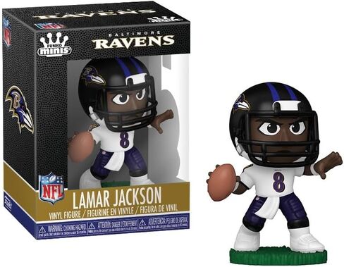 Funko + Compatible with + Compatible Minis NFL Baltimore Ravens Vinyl Figure + Lamar Jackson in Saudi Arabia