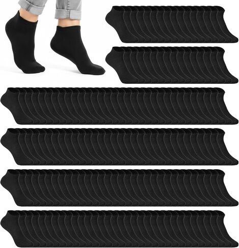 SHENLIU 100 Pairs Low Cut Ankle Socks for Women Men Bulk Thin Breathable Casual No Show Sock Athletic Cotton Socks in Saudi Arabia