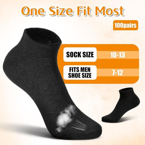 SHENLIU 100 Pairs Low Cut Ankle Socks for Women Men Bulk Thin Breathable Casual No Show Sock Athletic Cotton Socks in Saudi Arabia