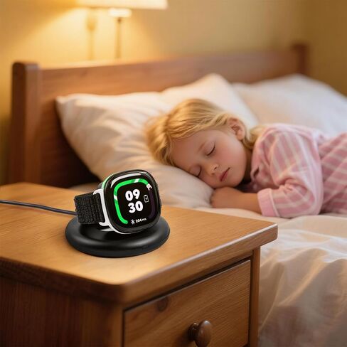 Charging Stand Compatible with Google Fitbit Ace LTE, Portable & Foldable Magnetic Charger with 3.3 Feet Charging Cord for Fitbit Ace LTE Smartwatch for Kids (Black) in Saudi Arabia