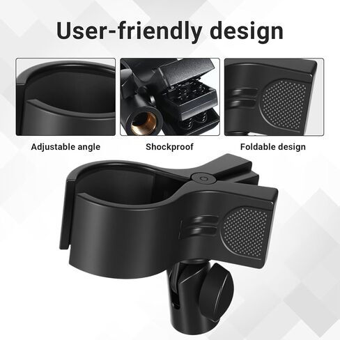 Universal Mic Clip Holder for Stand Microphone Clip Holder Microphone Holders Clamp Microphones Stand Clips Fit for Most Condenser and Wireless Microphones with OD 1.26" from 2.3" in Kuwait