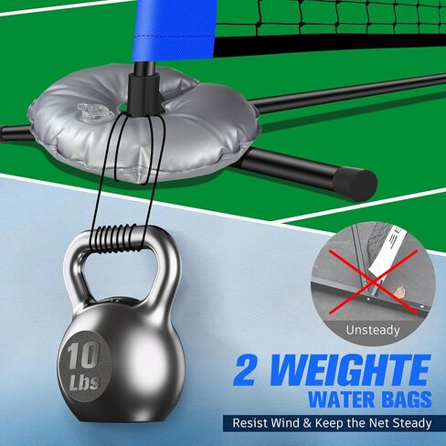 شبكة Pickleball للممر، مجموعة شبكة Pickleball المحمولة مع المجاذيف وأكياس المياه، كرات Pickleball المحمولة في الهواء الطلق، شبكة Pickleball الصغيرة، حقيبة حمل، شبكة PickleBalls بطول 10 أقدام إطار معدني ثابت مقاوم للطقس in Kuwait