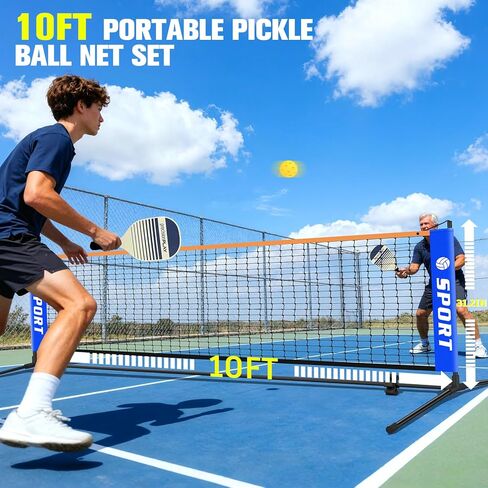 شبكة Pickleball للممر، مجموعة شبكة Pickleball المحمولة مع المجاذيف وأكياس المياه، كرات Pickleball المحمولة في الهواء الطلق، شبكة Pickleball الصغيرة، حقيبة حمل، شبكة PickleBalls بطول 10 أقدام إطار معدني ثابت مقاوم للطقس in Kuwait