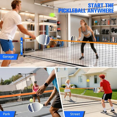 شبكة Pickleball للممر، مجموعة شبكة Pickleball المحمولة مع المجاذيف وأكياس المياه، كرات Pickleball المحمولة في الهواء الطلق، شبكة Pickleball الصغيرة، حقيبة حمل، شبكة PickleBalls بطول 10 أقدام إطار معدني ثابت مقاوم للطقس in Kuwait