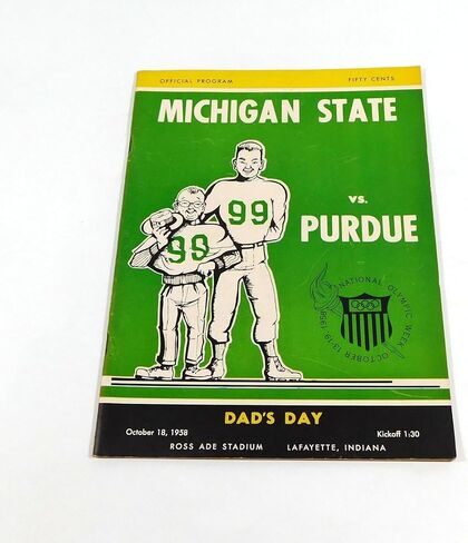 1958 Michigan State at Purdue College Football Program 10-19-58 - College Programs in Saudi Arabia