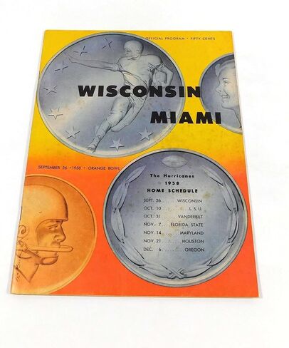 1958 Wisconsin at Miami Florida College Football Program 9-26-58 - College Programs in Saudi Arabia