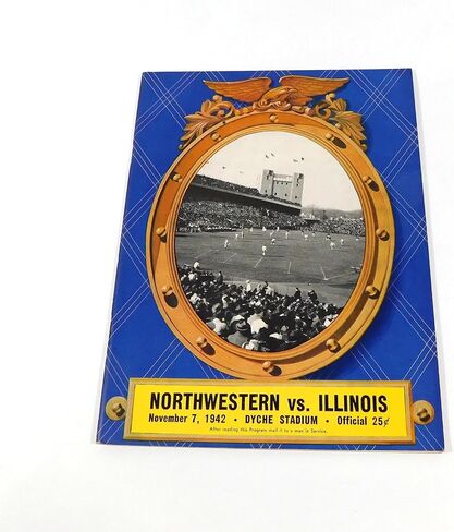 1942 Northwestern vs Illinois College Football Program 11-7-42 - College Programs in Saudi Arabia