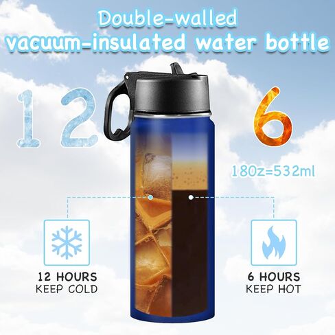 Ships From USA,Personalized Kids Water Bottle For School, 18 oz Custom Stainless Steel Water Bottle with Straw Lid,Double Wall Insulated BPA Free ,Personalized Gifts for Boys Girls (Engraved Names) in Saudi Arabia
