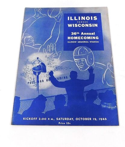 1946 Wisconsin at Illinois College Football Program 10-19-46 - College Programs in Saudi Arabia
