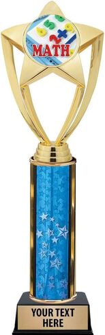 Crown Awards Math Trophies, 11" Gold Star Mathematics Trophies for Kids with Free Custom Engraving Prime in Saudi Arabia