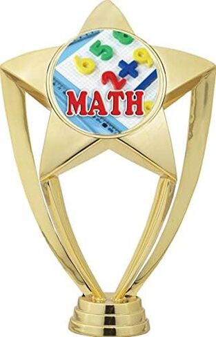 Crown Awards Math Trophies, 11" Gold Star Mathematics Trophies for Kids with Free Custom Engraving Prime in Saudi Arabia