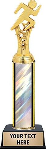 Crown Awards Running Trophy, 11" Silver Running Award Trophy with Free Engraving Included Prime in Saudi Arabia