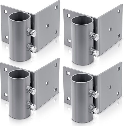 Dock Pipe Brackets Sleeve Holder Side Leg Mount for Floating Docks, 5x5 Inch Backer Plate Grey Galvanized Steel, 2.1 Inch Inner Diameter, 4 Pack in Saudi Arabia