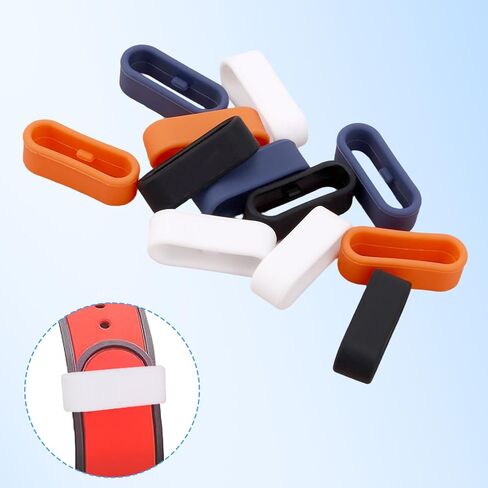 12pcs Silicone Strap Rings Compatible with Magic Band+ & 2.0 and More, Fastener Loop Secure Holder Protectors Accessories Clips for Magic Band+ & 2.0 and More (4 Colors) in Saudi Arabia