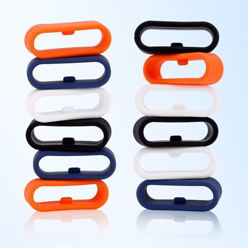 12pcs Silicone Strap Rings Compatible with Magic Band+ & 2.0 and More, Fastener Loop Secure Holder Protectors Accessories Clips for Magic Band+ & 2.0 and More (4 Colors) in Saudi Arabia