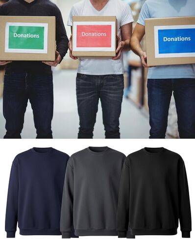 12 حزمة من الرجال الكبار الصوف هوديي Crewneck البلوز السائبة كم طويل خفيف الوزن للبيع بالجملة التبرع بلا مأوى in Kuwait
