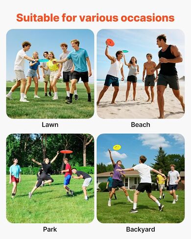 VEVOR Disc Golf Set, 8 Pack Disc Golf Starter Set, Beginners Flying Discs for Full-Body Strength Training, with Putter, Mid-Range, Driver, PDGA Approved, for Outdoor Backyard, Lawn, Beach, and Park in Saudi Arabia