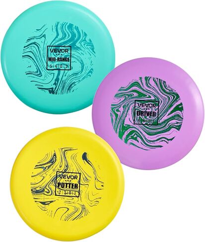 VEVOR Disc Golf Set, 8 Pack Disc Golf Starter Set, Beginners Flying Discs for Full-Body Strength Training, with Putter, Mid-Range, Driver, PDGA Approved, for Outdoor Backyard, Lawn, Beach, and Park in Saudi Arabia