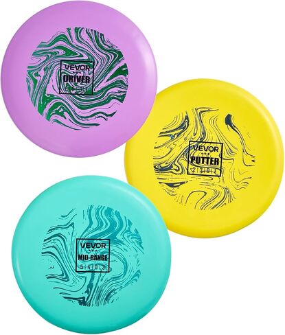 VEVOR Disc Golf Set, 8 Pack Disc Golf Starter Set, Beginners Flying Discs for Full-Body Strength Training, with Putter, Mid-Range, Driver, PDGA Approved, for Outdoor Backyard, Lawn, Beach, and Park in Saudi Arabia