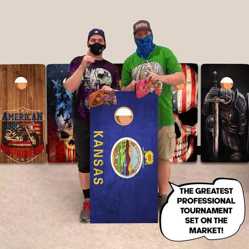 CornholeGamesUSA Pro Cornhole Boards Set | Made in USA | 3/4 Baltic Birch | No Bounce | Triple Thick Legs | Two Brace & Handles, Tournament 2x4 Regulation Set with Score Tower & Cornhole Bags in Saudi Arabia
