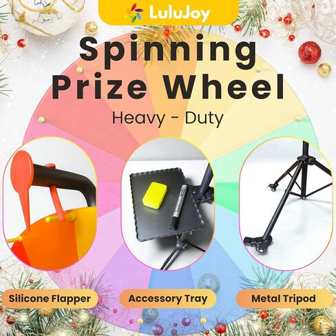 24-inch Spinning Prize Wheel, Ajustable 33"-66" Height Doodle Game Spinner, Spin to Win Prize Wheel with Stand, Spin Wheel for Prize with Lockable Wheels, Wheel of Fortune Game, 14 Colors in Saudi Arabia