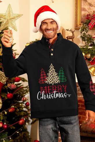 Men's Christmas Retro Graphic Corduroy Winter Sweatshirt in Saudi Arabia