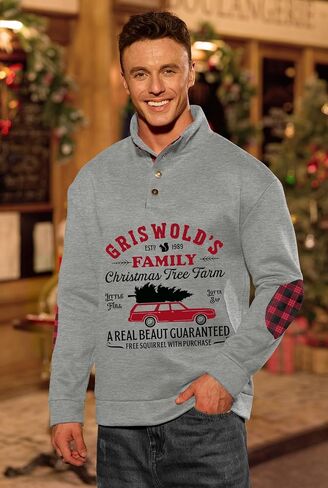 Men's Christmas Retro Graphic Corduroy Winter Sweatshirt in Saudi Arabia