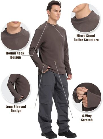 3 Pack Men's Crewneck Pullover Soft Long Sleeve Thermal Shirts Running Gym Workout Winter Warm Sweatshirt in Kuwait