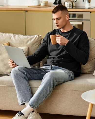12 Pcs Mens Fleece Lined Sweatshirt Bulk Crew Neck Pullover Long Sleeve Thermal Tops for Wholesale Donation Homeless in Saudi Arabia