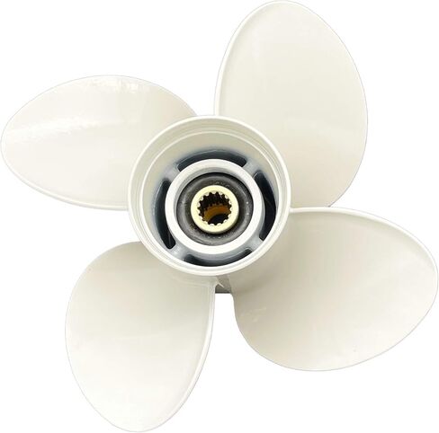 4 شفرات من الألومنيوم للقوارب الخارجية المقعرة 4 شفرات (13.4 × 15، 13 × 17، 12.5 × 19) لسلسلة Yamaha T50/T60/70/75/80/90/F100/115/130HP K مع 15 سنًا (13X17) in Saudi Arabia