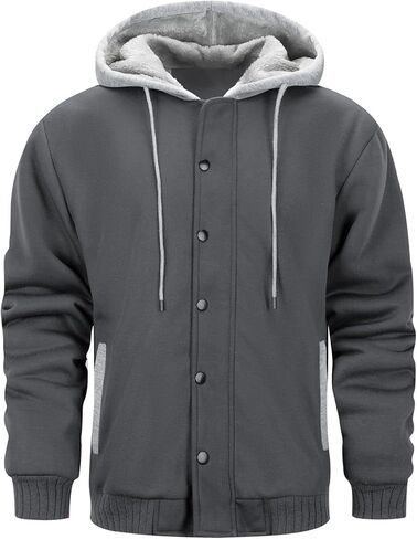 MANTORS Men's Heavyweight Fleece Hoodies Full Zip Sherpa Lined Warm Thick Hoodie Jacket Coats in Saudi Arabia
