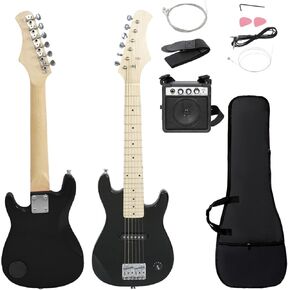 30" Beginner Electric Guitar with 5W Amp and Accessories Pack Guitar Bag for Kids/Girls/Boys/Beginners (Black) in Saudi Arabia