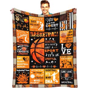 Basketball Blanket Ultra Soft Basketball Flannel Throw Lightweight Blanket for Boys Girls Women Team Basketball Lovers Gifts 50"X40" in Saudi Arabia