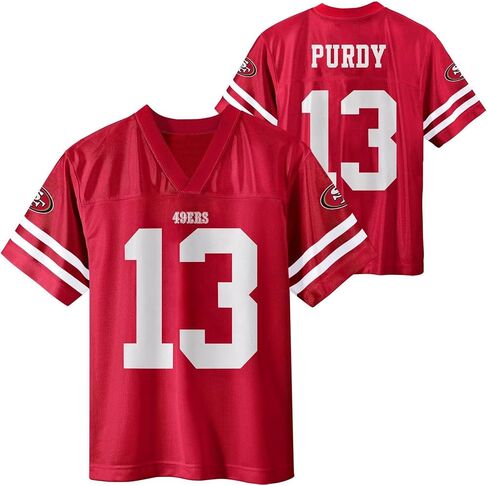 بروك بوردي سان فرانسيسكو 49ers الأحمر #13 اتحاد كرة القدم الأميركي للأطفال الشباب 4-20 اسم ورقم فريق اللون لاعب المنزل لكرة القدم جيرسي in Saudi Arabia