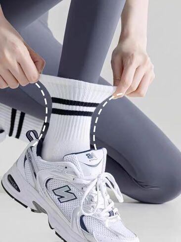 4 Pairs Women's Athletic Socks, Women's Yoga Socks with Non Slip Grippers,Pilates Grippy Socks for Women in Saudi Arabia