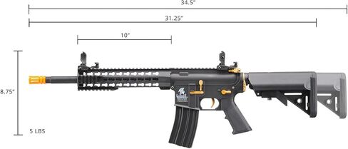 Lancer التكتيكية Gen 2 Airsoft M4 Carbine 10 "KeyMod Piactinny AEG Rifle-1000 Rounds 0.20g BBS، 9.6v Nimh البطارية والشاحن متضمنان in Kuwait